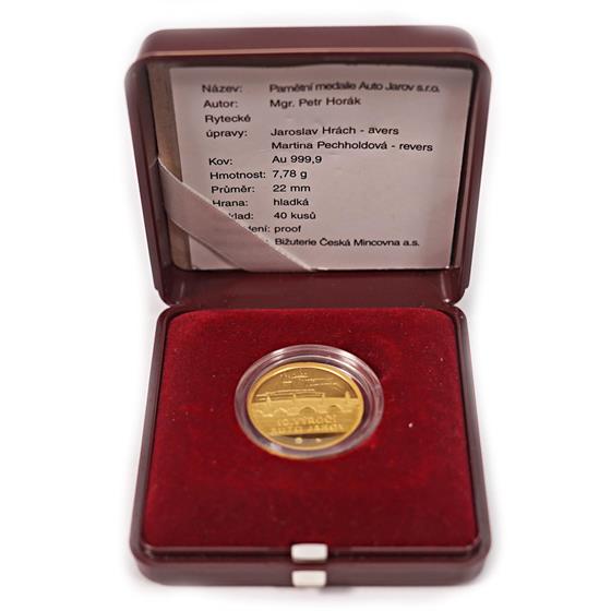 Zlatá pamětní medaile Auto Jarov - náklad pouze 40 ks