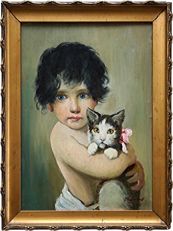 Dítě s kočkou
