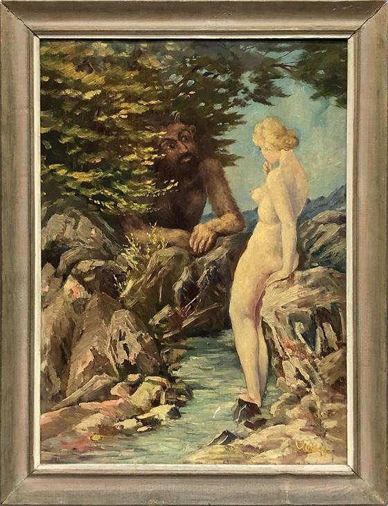Nahá žena u potoka