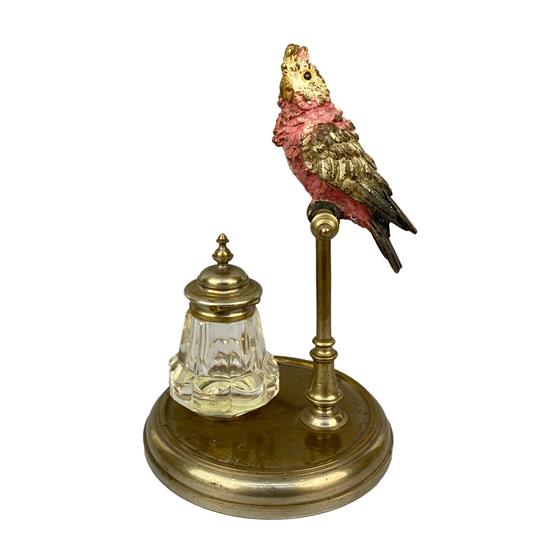 Kalamář s bronzovým papouškem