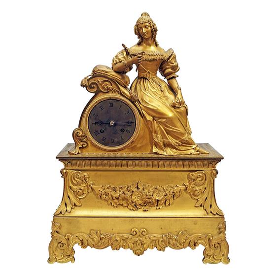 Bronzové zlacené hodiny