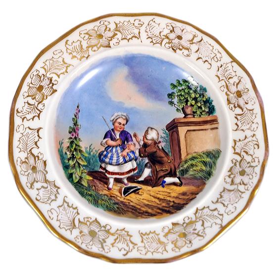 Malovaný talíř - Slavkov rok 1830 - 1870