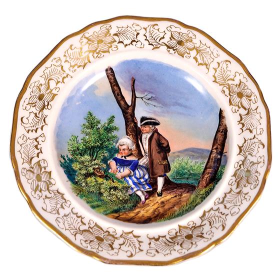 Malovaný talíř - Slavkov rok 1830 - 1870