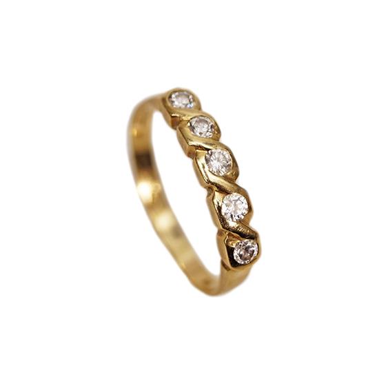 Zlatý starožitný prsten s kamínky