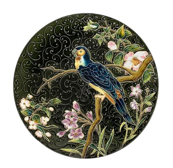 Dekorativní nástěnný talíř s papouškem       