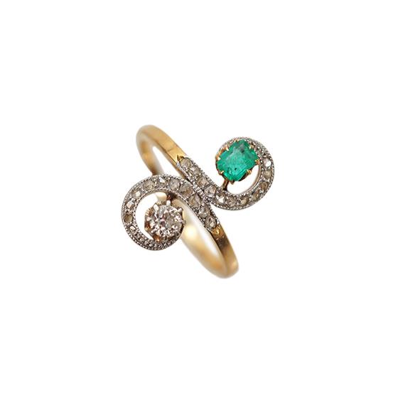 Zlatý prsten s brilianty a smaragdem - certifikát