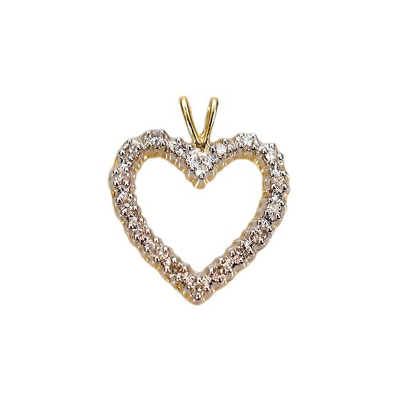 Zlatáý přívěsek s diamanty ve tvaru srdce