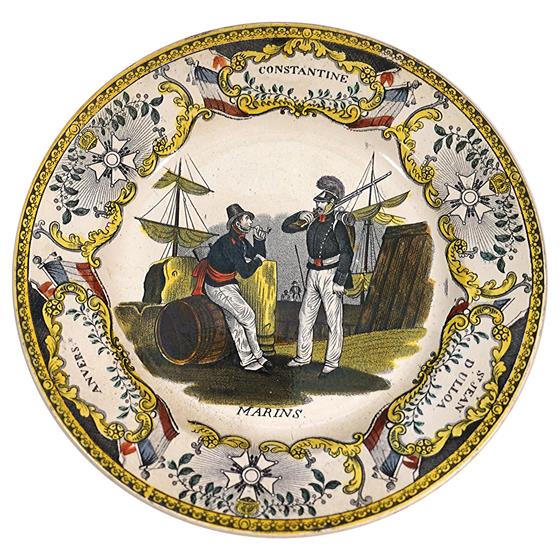 Talíř s námořnickým motivem - 19. století