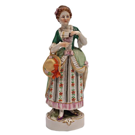 Porcelánová figurka - dáma s vějířem