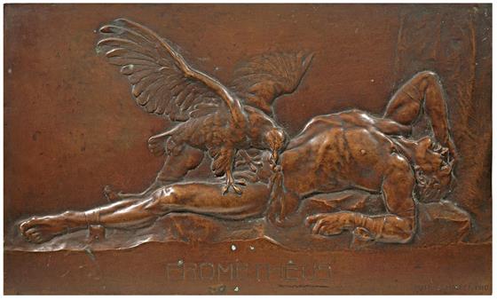Prometheus - bronzový reliéf 1910