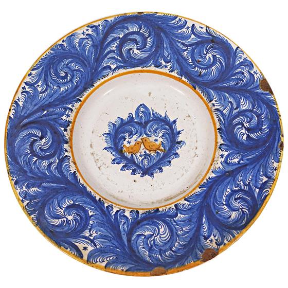 Starý keramický nástěnný talíř