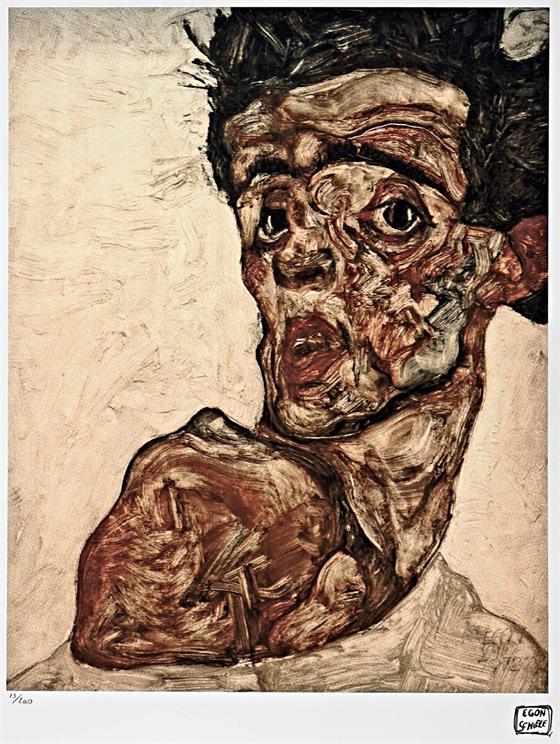Autoportrét se zvednutým nahým ramenem