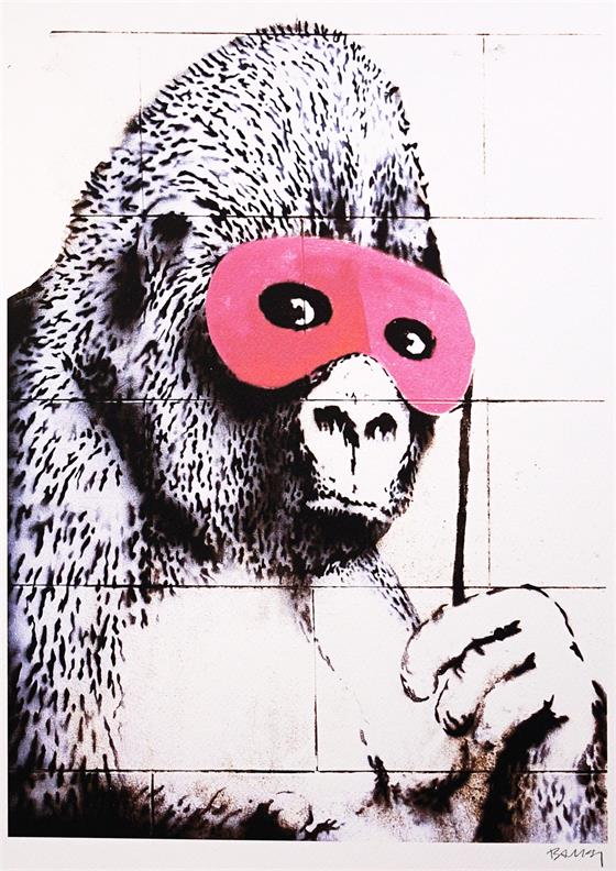 Gorilla in a Pink Mask