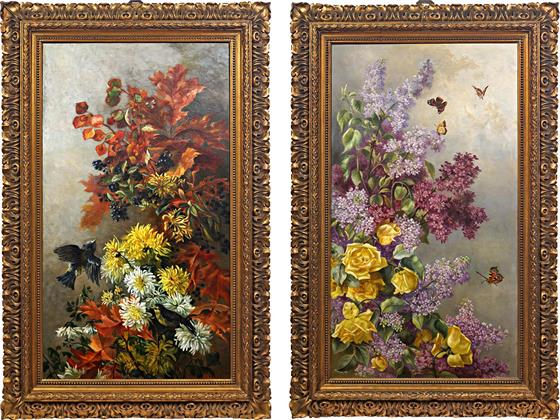 Luxusní párové obrazy s motivem květin